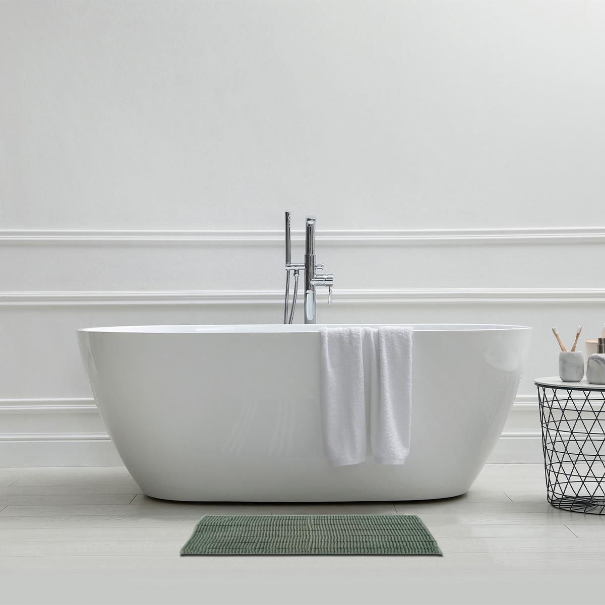 GUY LEVASSEUR Tapis de bain uni en polyester 50x70cm