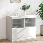 VIDAXL Buffet avec lumieres LED blanc 81x37x67 cm