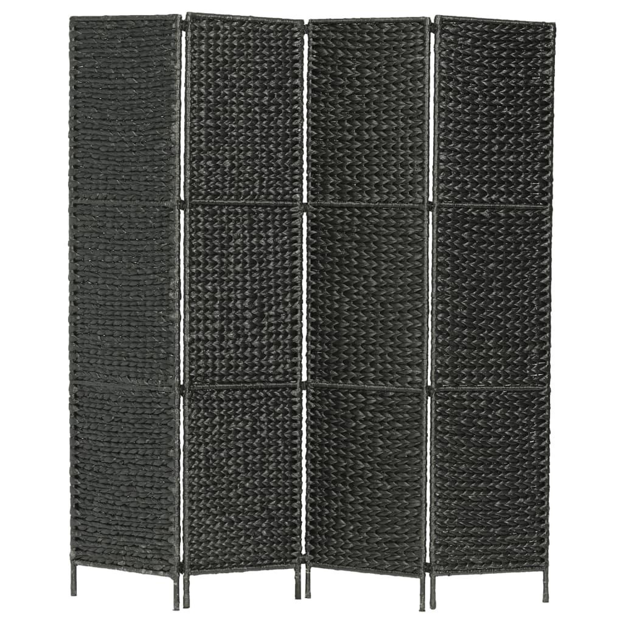 VIDAXL Cloison de separation 4 panneaux Noir 154x160 cm Jacinthe d'eau