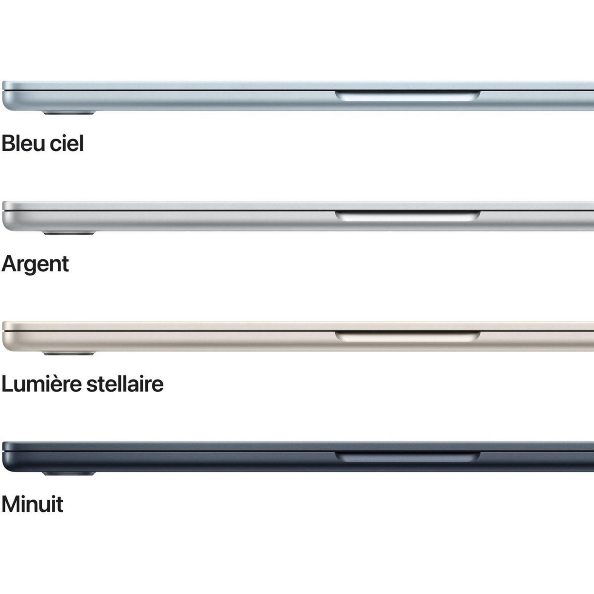 Voir la diapositive 3 : APPLE Ordinateur Apple Air 13,6  Puce M4 CPU 10 / GPU 10 coeurs Mémoire RAM 16Go Stockage 512Go SSD Retina Bleu