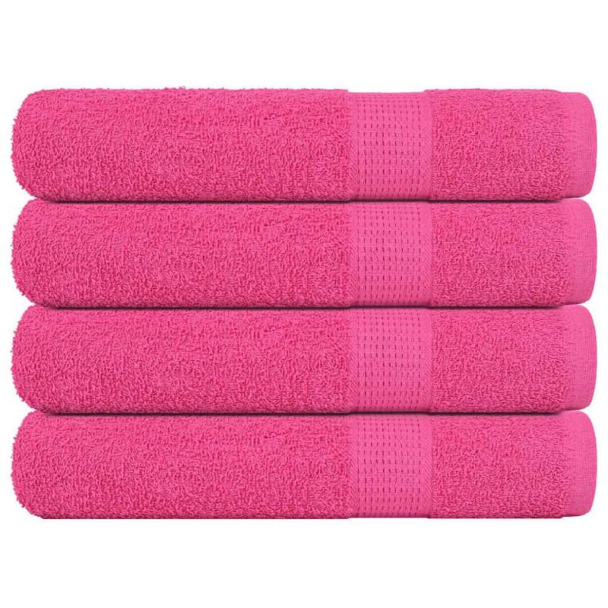 VIDAXL Serviettes 4 pcs rose 100x200 cm 360 g m² 100% coton