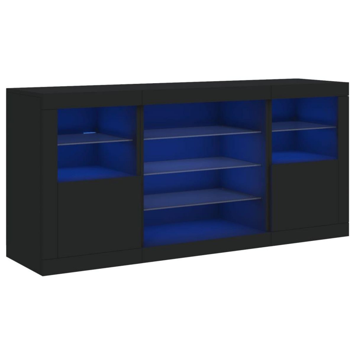 VIDAXL Buffet avec lumieres LED noir 142,5x37x67 cm