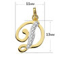 Voir la diapositive 3 : L'ATELIER D'AZUR Pendentif Or 18 Carats 750 Jaune Serti de Zirconiums - Initiale Lettre  D  - Chaine Offerte