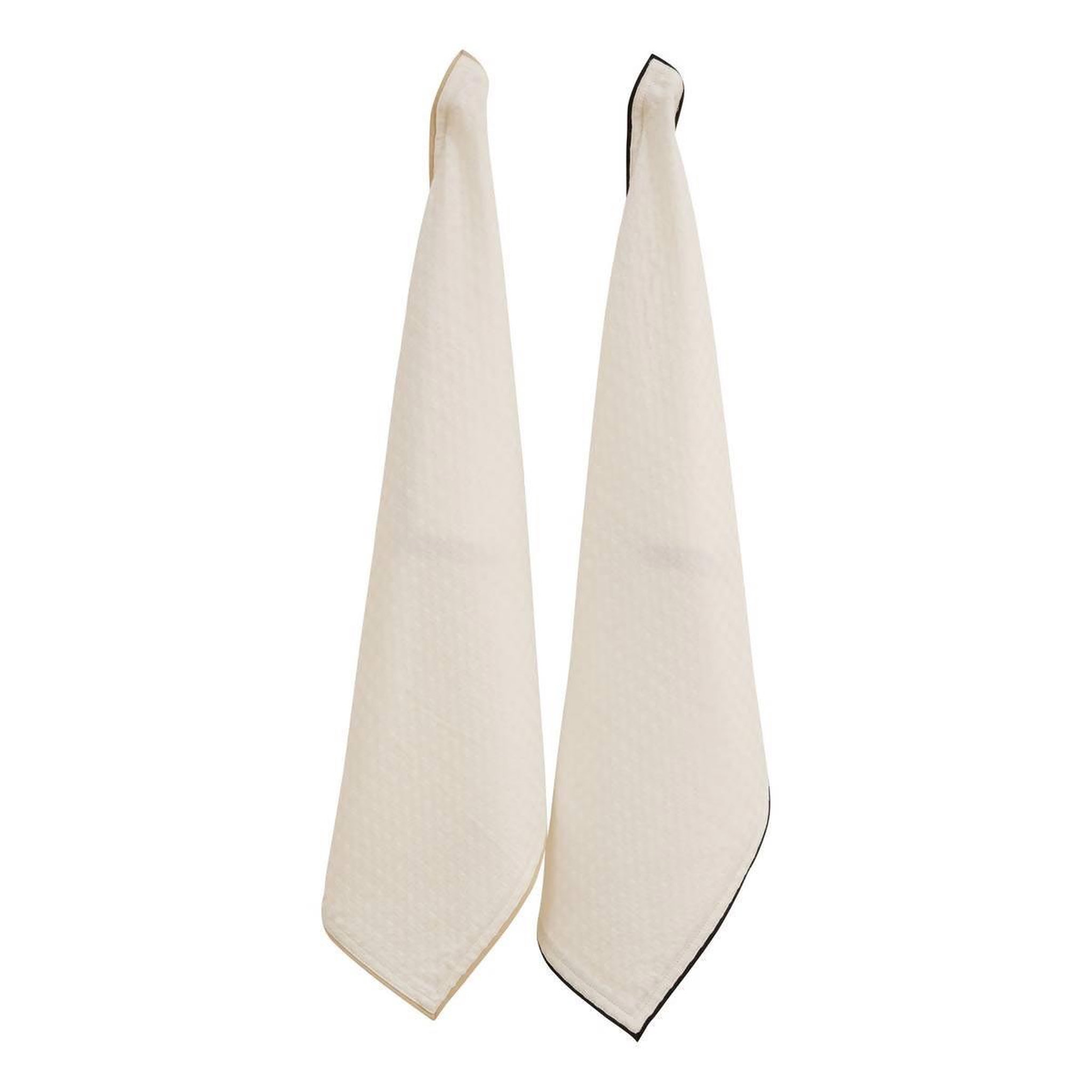 ATMOSPHERA Lot de 2 torchons de cuisine  waffle  70x45cm blanc