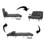 Voir la diapositive 4 : HOMCOM Canapé-lit canapé convertible 2 places déhoussable grand confort 2 coussins fournis pieds accoudoirs métal suède gris foncé