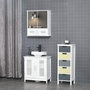 Voir la diapositive 4 : KLEANKIN Armoire murale de salle de bain avec miroir - armoire à glace - placard de rangement toilettes - 4 portes, étagère - verre MDF blanc