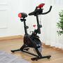 Voir la diapositive 2 : HOMCOM Vélo d'appartement avec écran LCD multifonctions vélo biking cardio training selle et guidon réglables volant inertie 6 Kg acier noir rouge