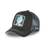 CAPSLAB Casquette trucker avec filet Dragon Ball Super Vegeta. Coloris disponibles : Noir