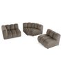 Voir la diapositive 2 : LISA DESIGN Debbie - canapé modulable d'angle droit 4 places avec accoudoir en tissu texturé