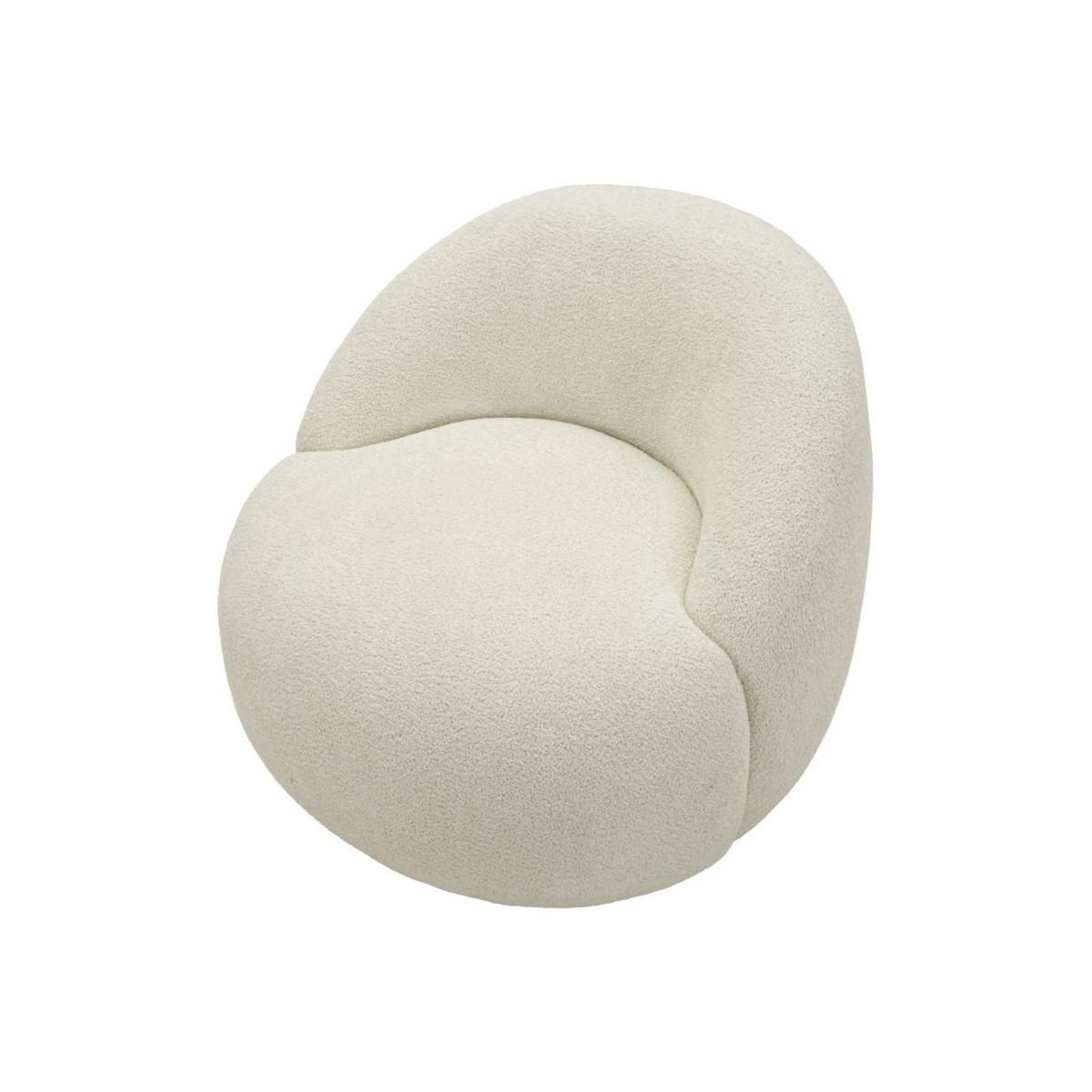 Voir la diapositive 4 : Paris Prix Fauteuil tissu bouclette  ginevra  81cm blanc