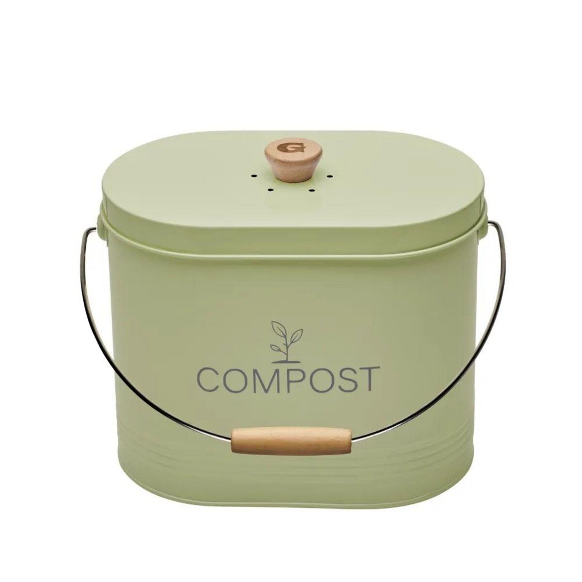 Guillouard Seau à compost ovale 7l vert sauge - 040631