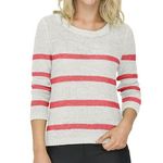Only Pull à Rayures Ecru/Corail Femme Only Geena Xo. Coloris disponibles : Beige