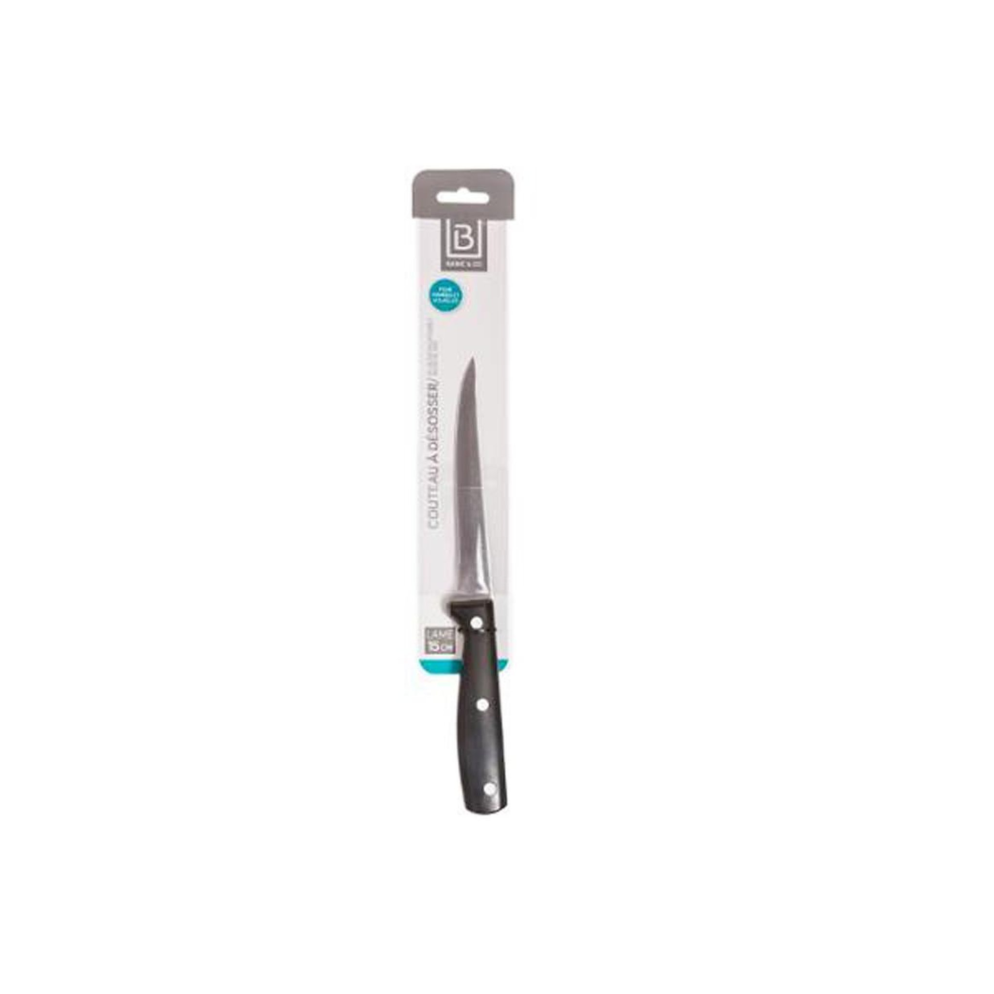 Voir la diapositive 3 : B BASIC & CO Couteau à désosser  dice  inox 28cm noir