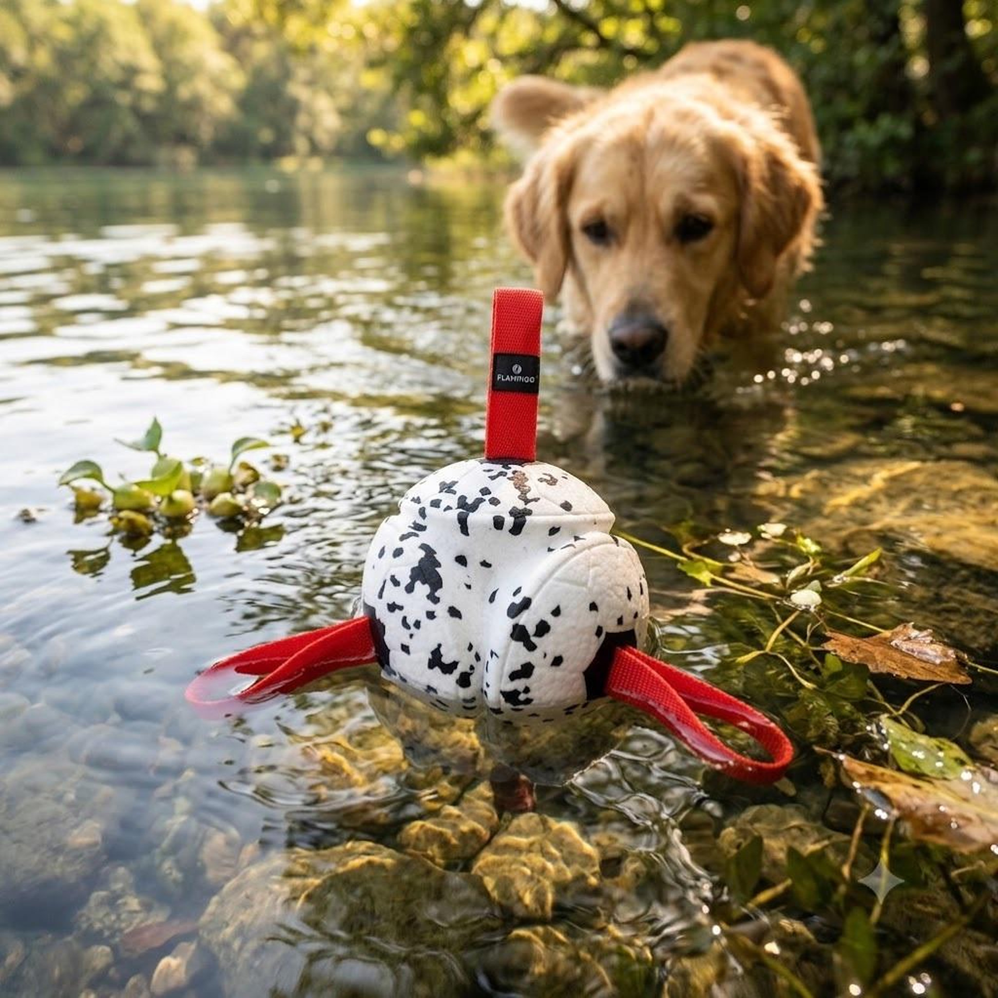 Voir la diapositive 3 : Eden Jeu balle avec rubans flottante et ultra rebondissante pour chien