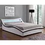 CONCEPT USINE Cadre de lit en PU blanc avec coffre et LED intégrées 140x190 cm CAMDEN