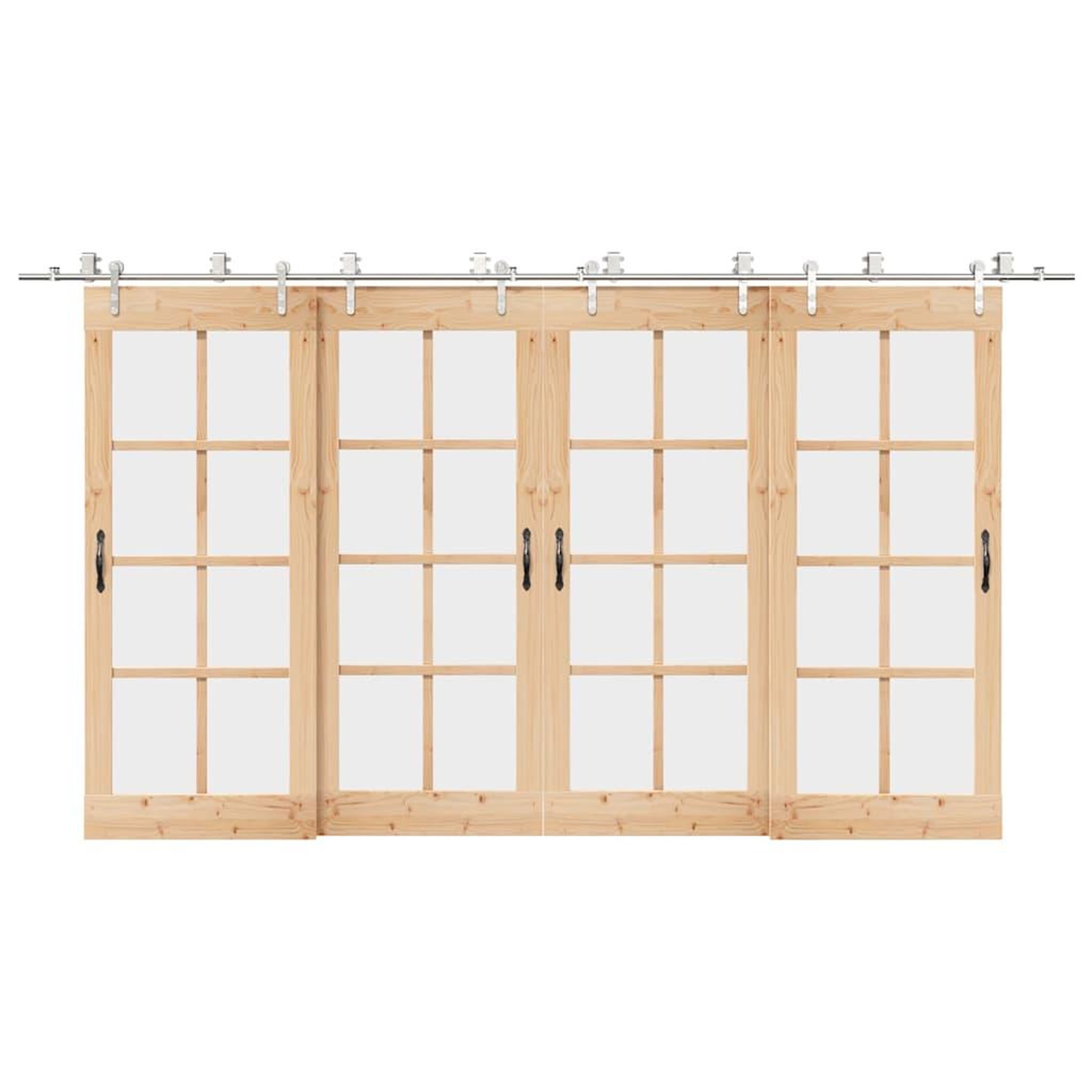 VIDAXL Kit fixation porte coulissante 400 cm Acier inoxydable Argente