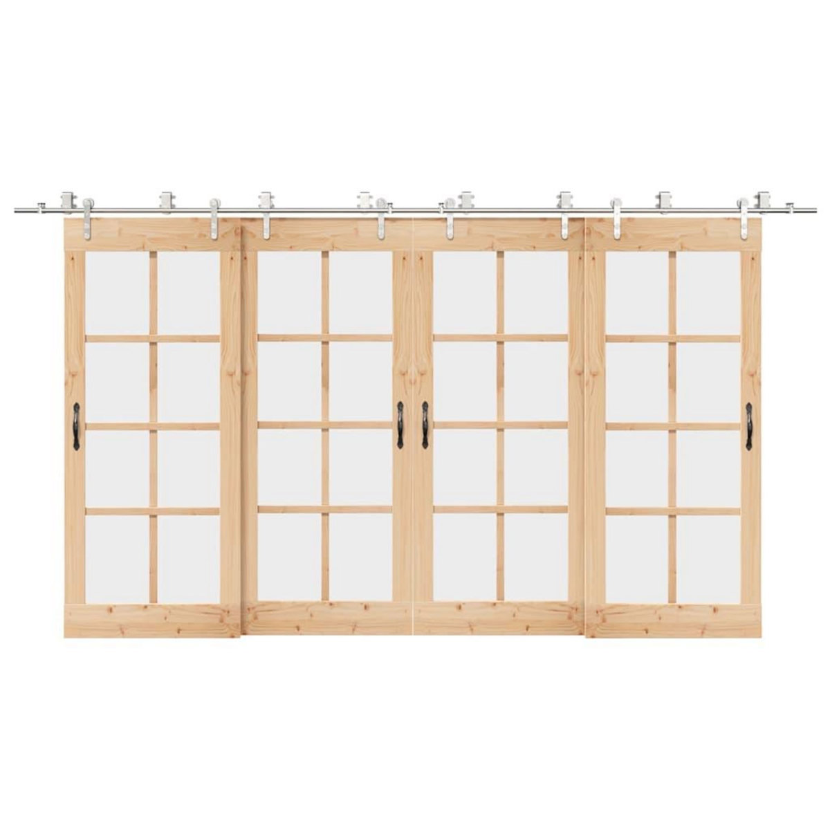 VIDAXL Kit fixation porte coulissante 400 cm Acier inoxydable Argente