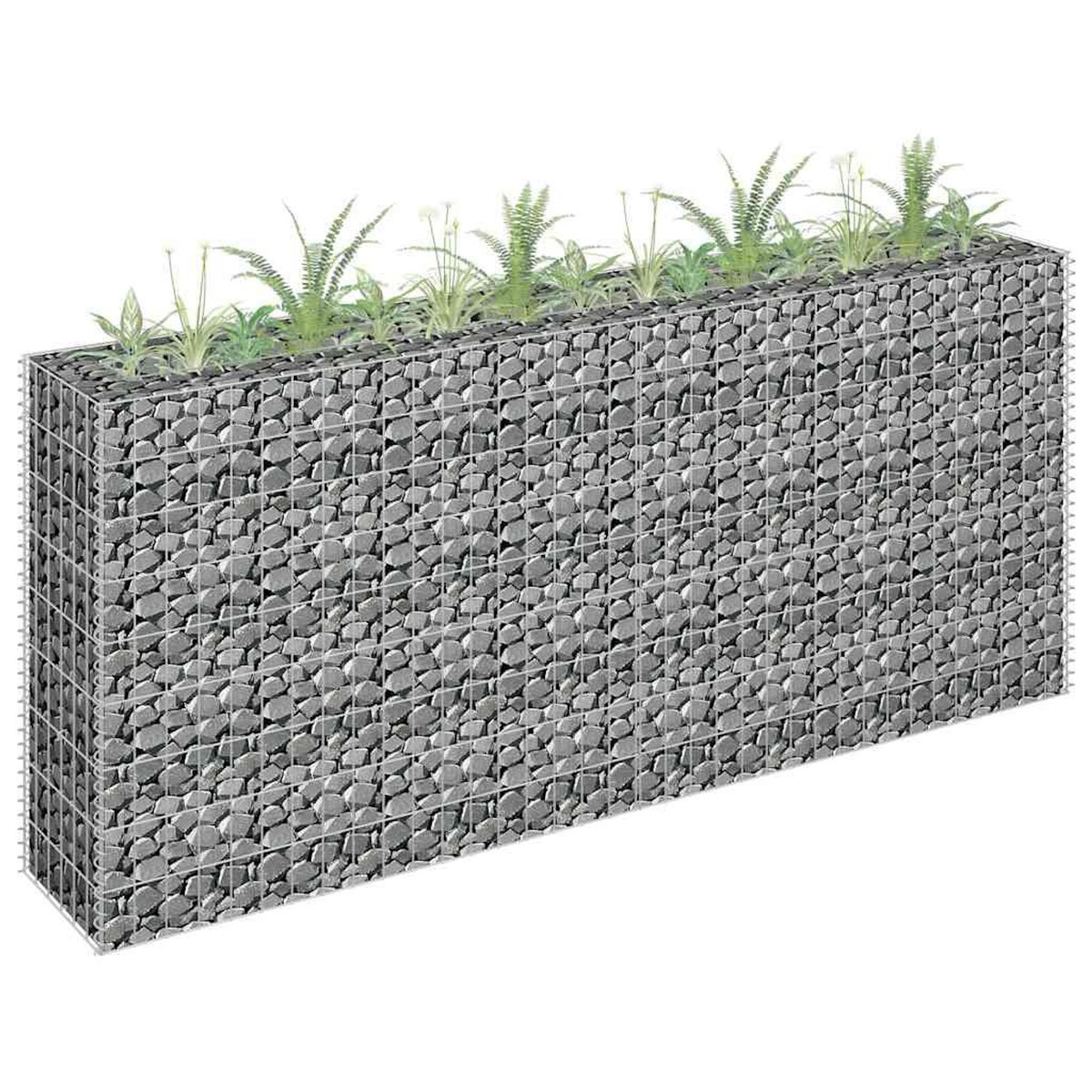 VIDAXL Lit sureleve a gabion Acier galvanise 180x30x90 cm