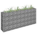 VIDAXL Lit sureleve a gabion Acier galvanise 180x30x90 cm