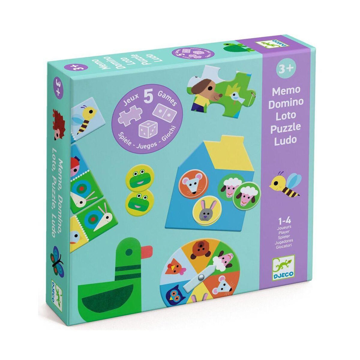 Djeco MEMO, LOTO, DOMINO - A la ferme - 5 JEUX