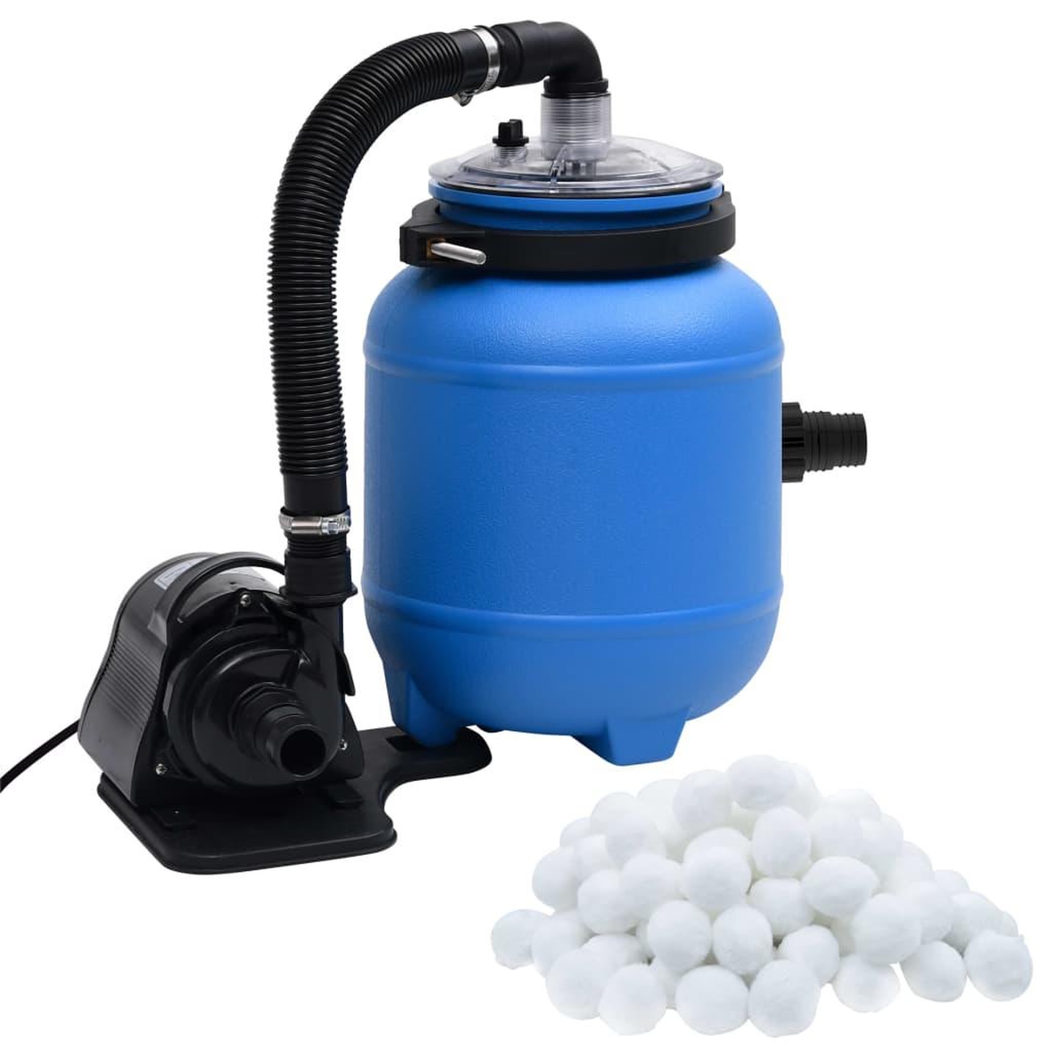 Voir la diapositive 1 : VIDAXL Pompe de filtration de piscine Noir et bleu 4 m³/h