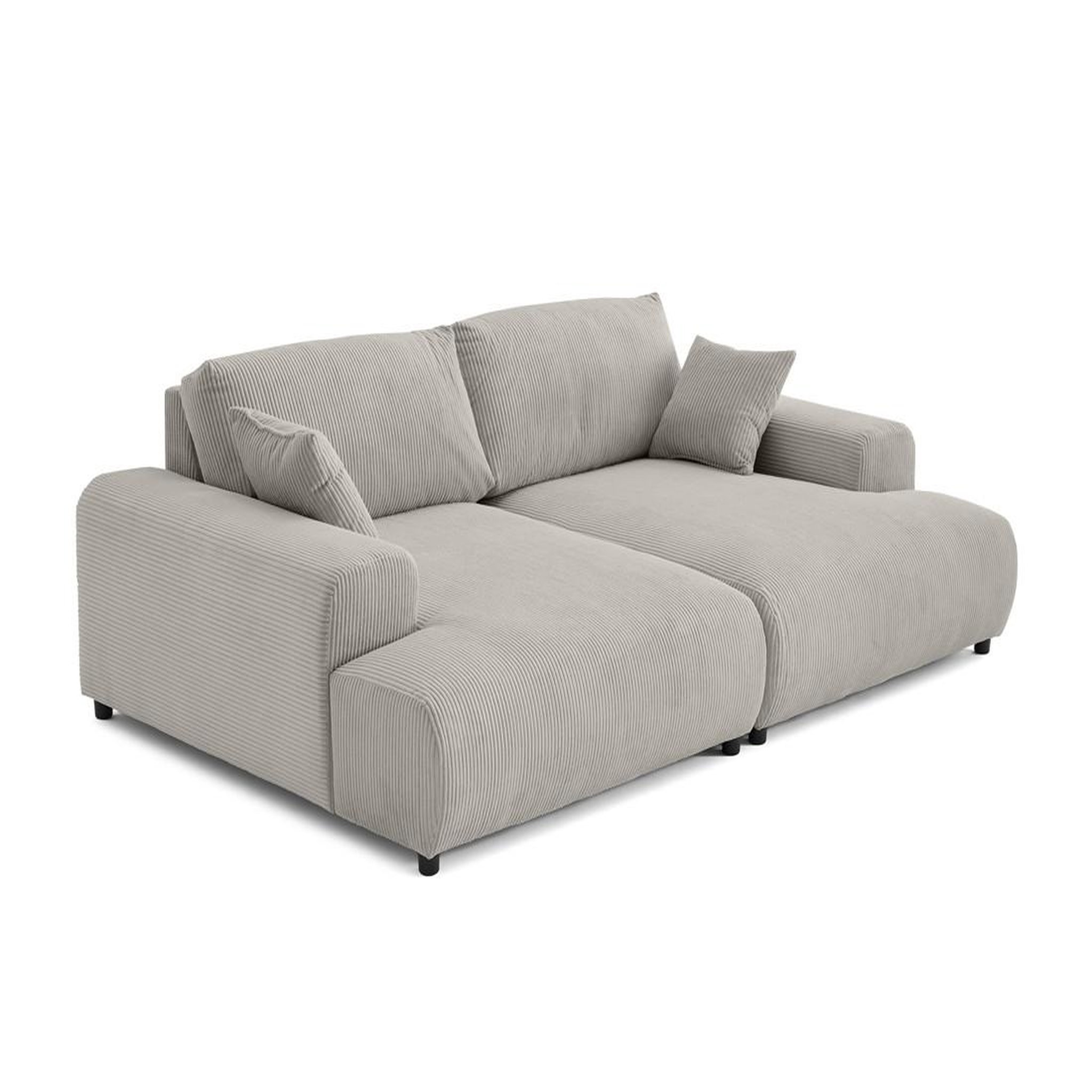 Voir la diapositive 3 : LISA DESIGN Garance - canapé droit 4 places double méridienne - assise profonde - en velours côtelé