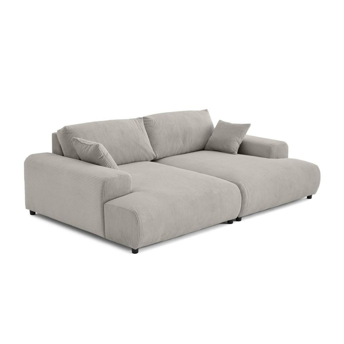 LISA DESIGN Garance - canapé droit 4 places double méridienne - assise profonde - en velours côtelé