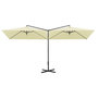 Voir la diapositive 3 : VIDAXL Parasol de jardin double avec mat en acier Sable 600x300 cm