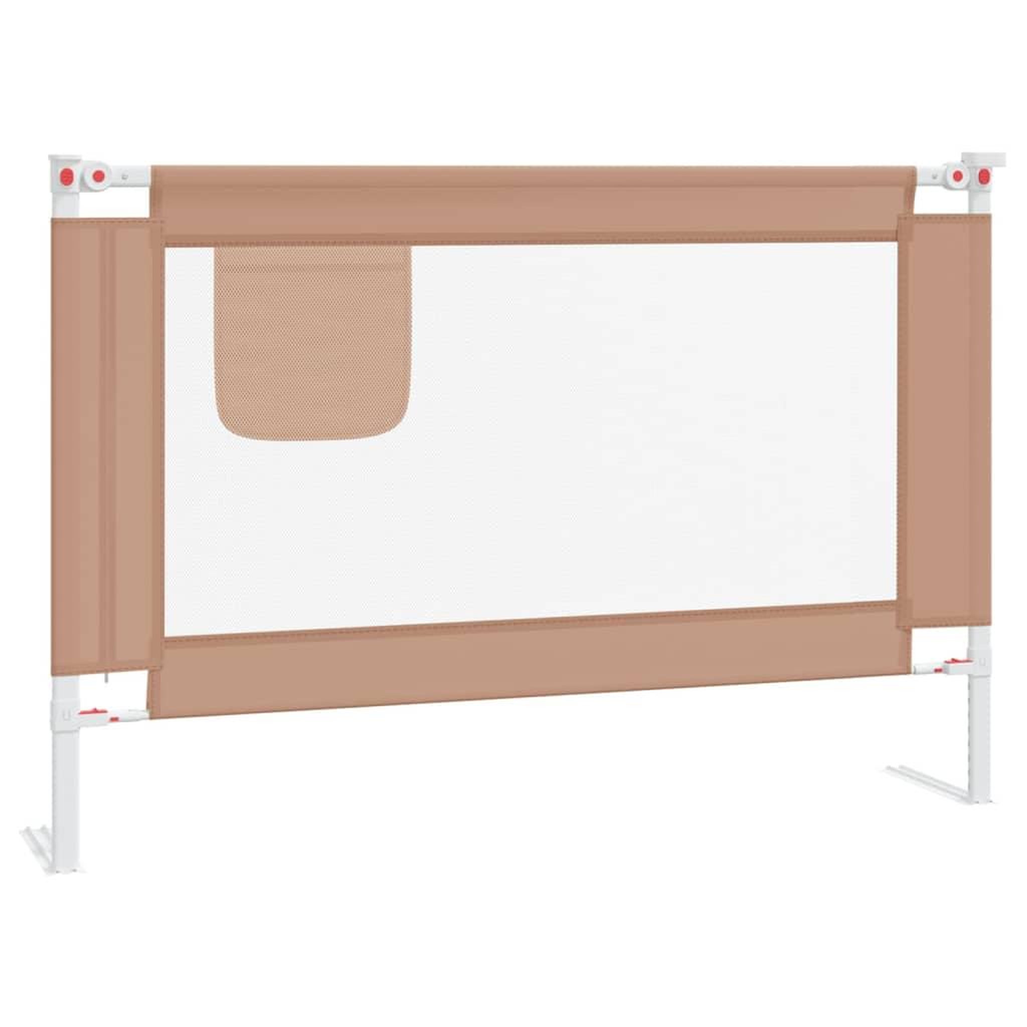 Voir la diapositive 2 : VIDAXL Barriere de securite de lit d'enfant Taupe 100x25 cm Tissu