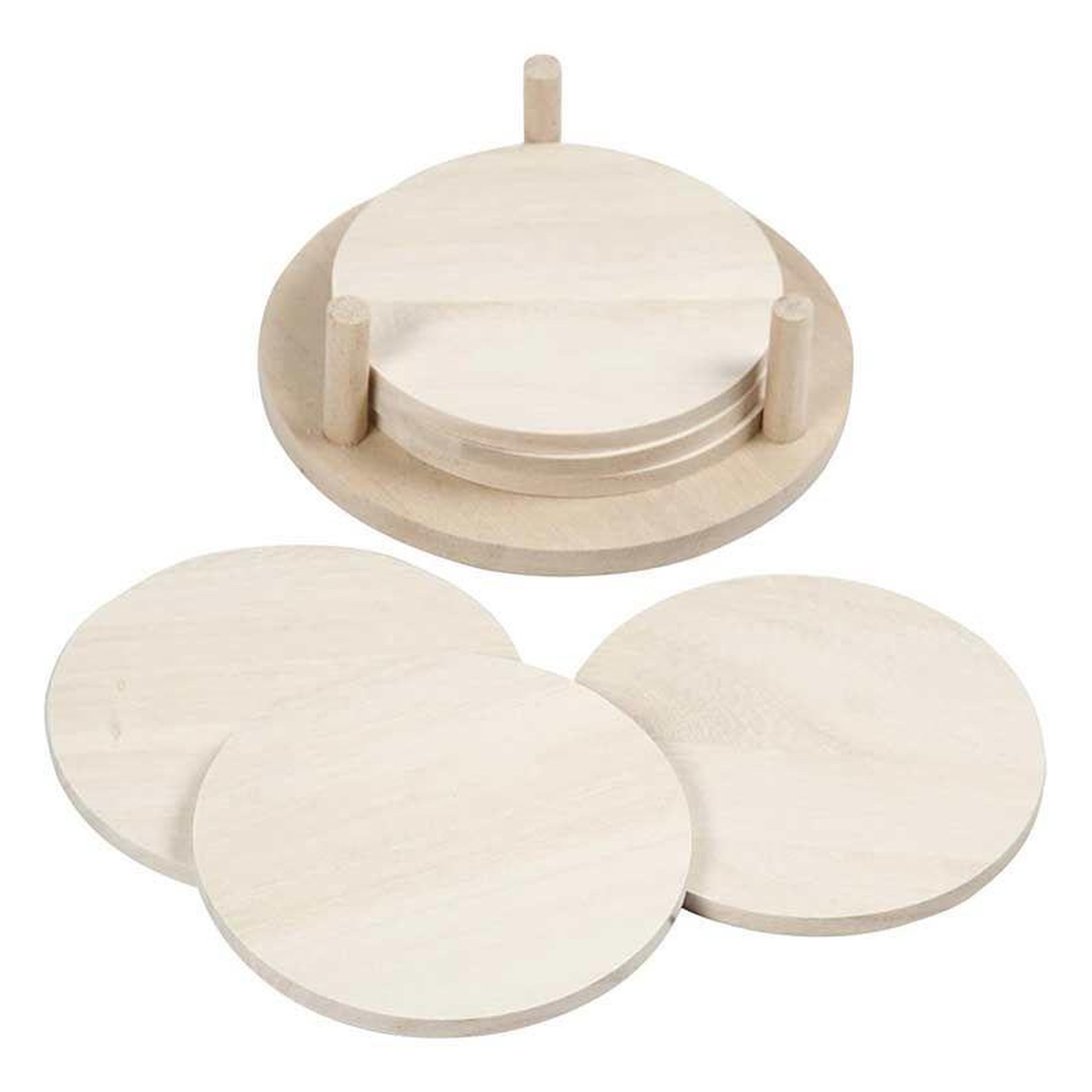CREATIV COMPANY 6 dessous de verre en bois à customiser Ø 9,5 cm