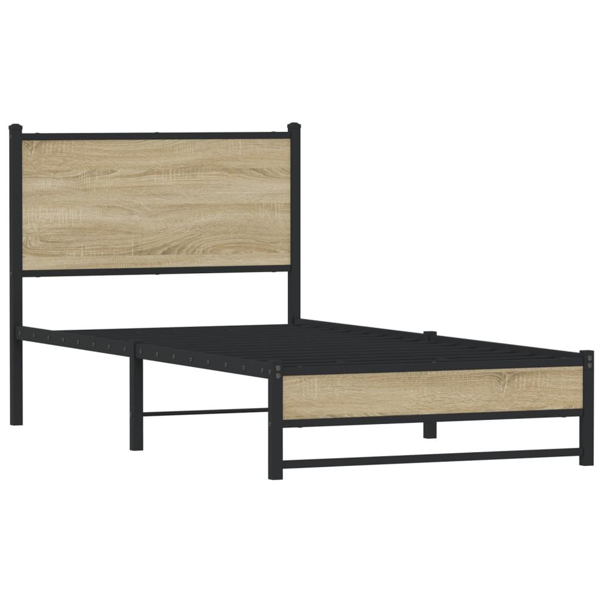 Voir la diapositive 3 : VIDAXL Cadre de lit en metal sans matelas chene sonoma 90x190 cm