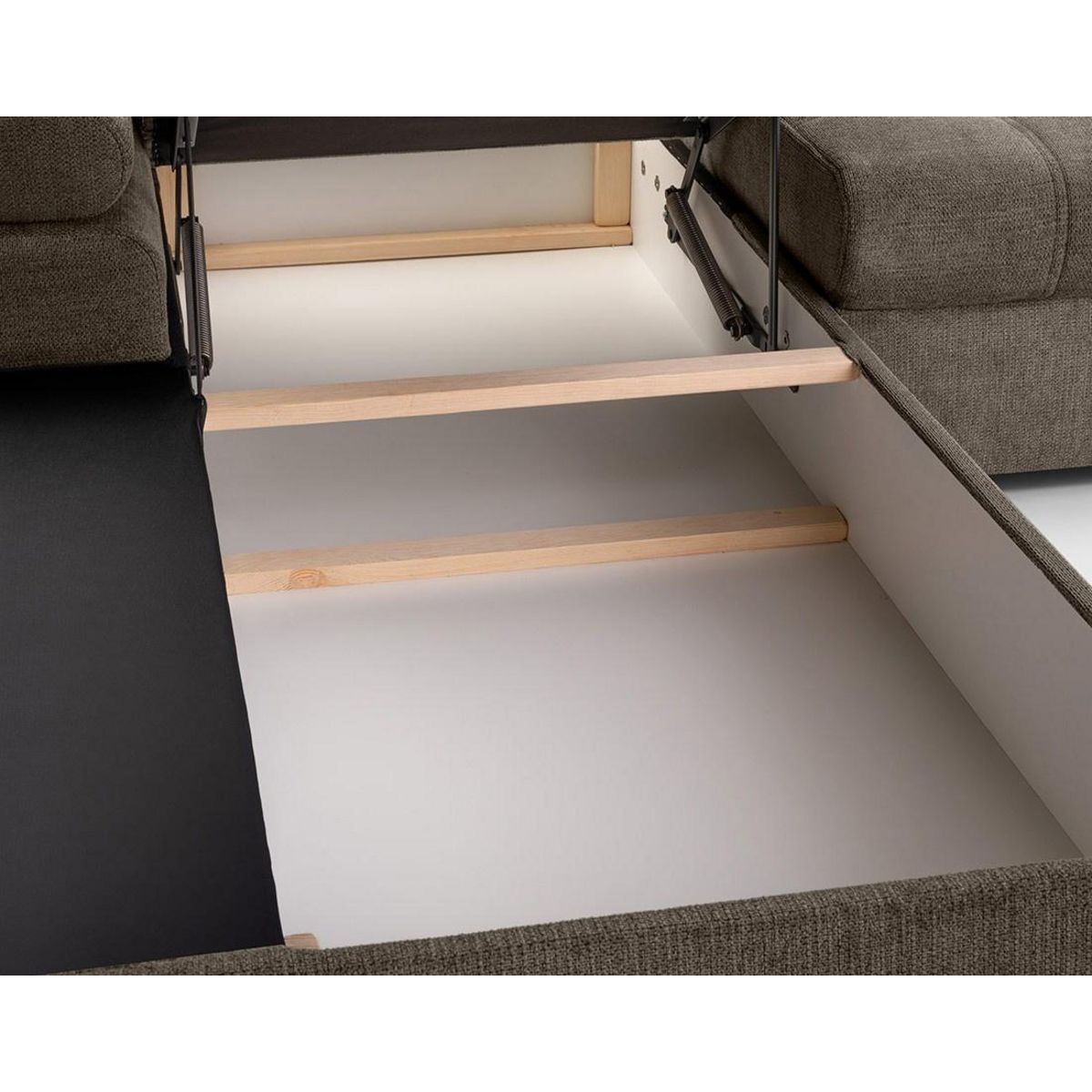 BEST MOBILIER Bianca - canapé d'angle gauche 4 places convertible avec coffre en tissu texturé