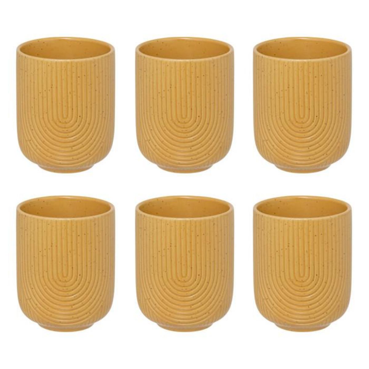SECRET DE GOURMET Lot de 6 Tasses en Céramique  Lya  19cl Jaune