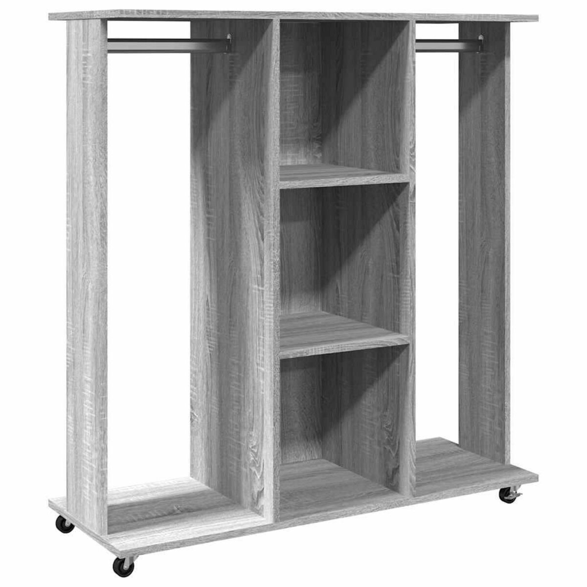 VIDAXL Garde-robe avec roues sonoma gris 102x38x110 cm bois ingenierie