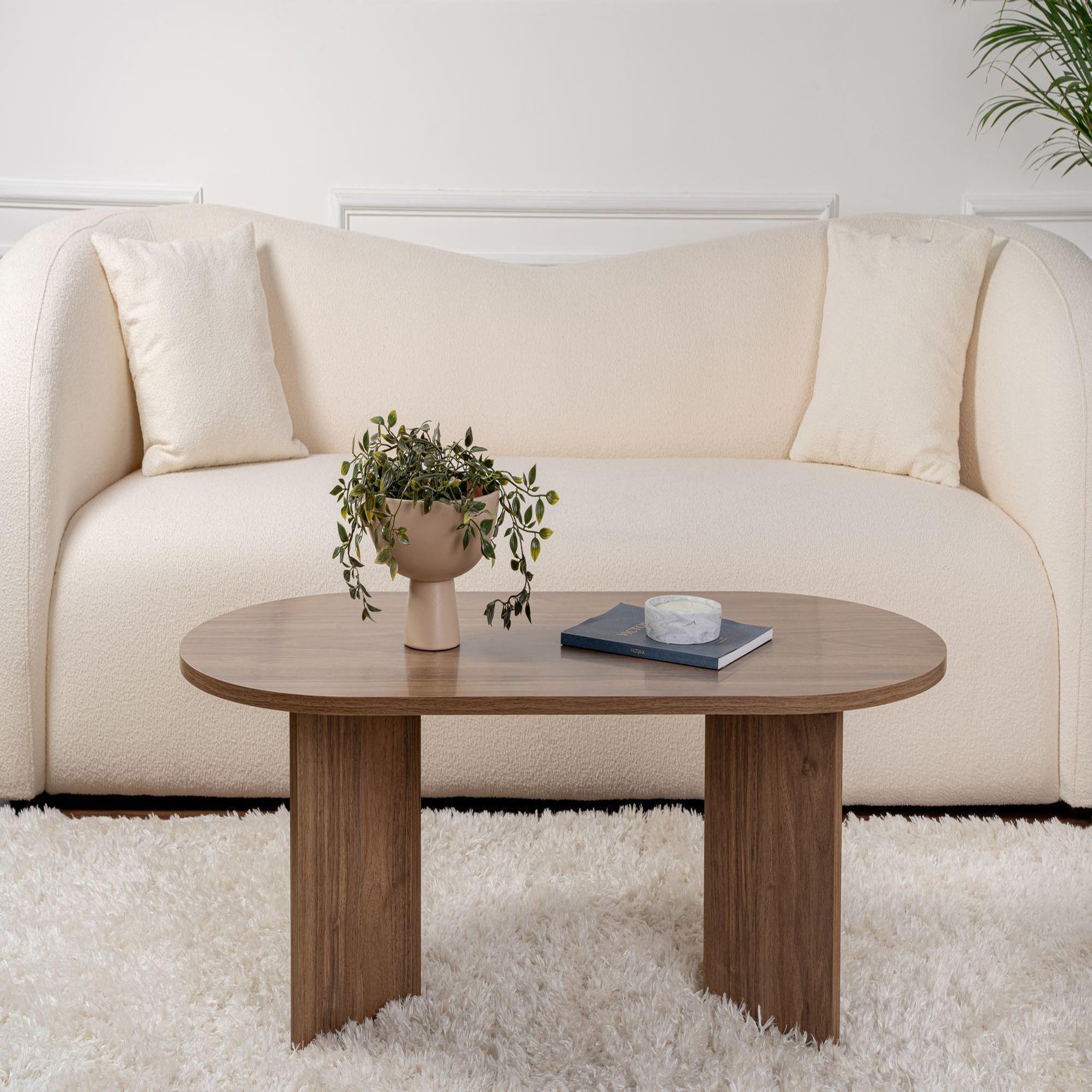 Voir la diapositive 3 : Habitat et Jardin Table basse en bois  sable  - 60 x 119 x 40 cm - noyer