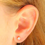 Voir la diapositive 2 : L'ATELIER D'AZUR Boucles d'Oreilles Or Jaune - Puces Zirconium