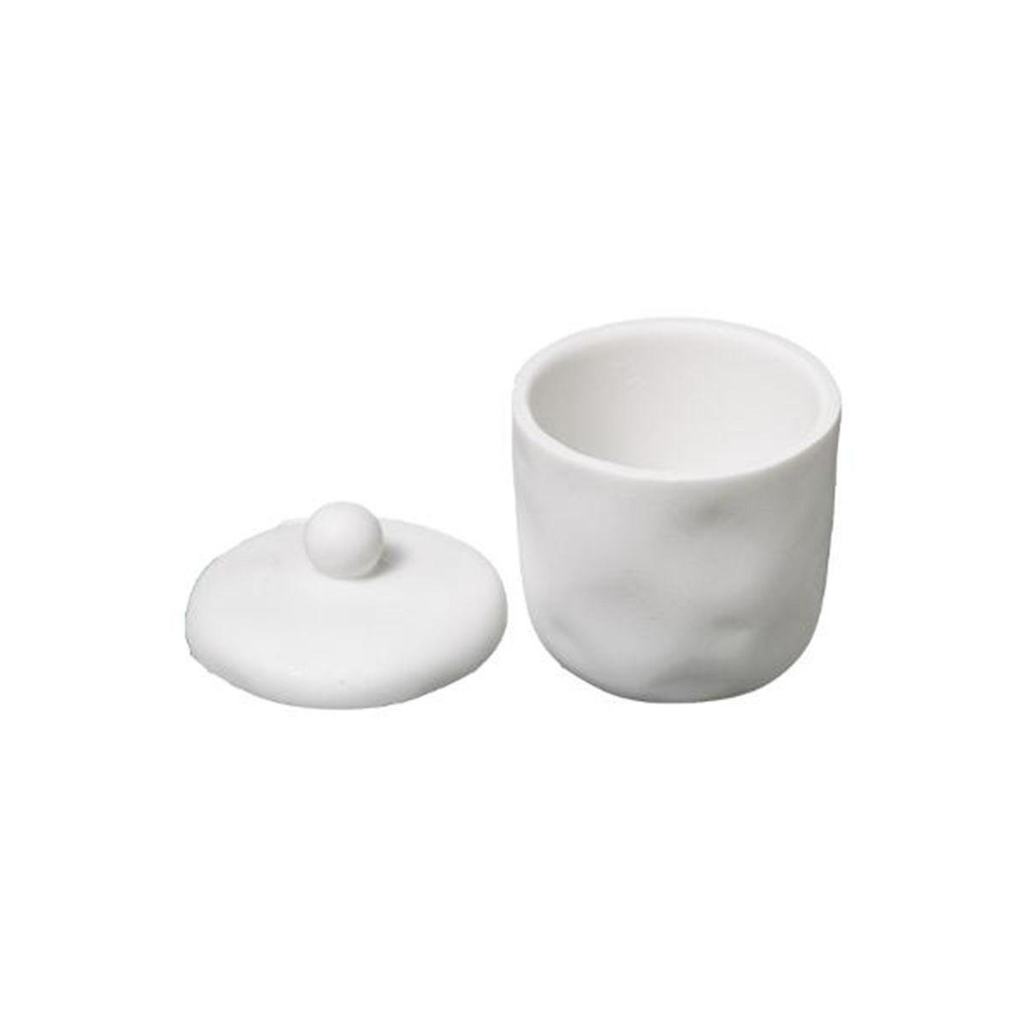 Voir la diapositive 2 : FIVE Pot à Coton Design  Indonésie  12cm Blanc