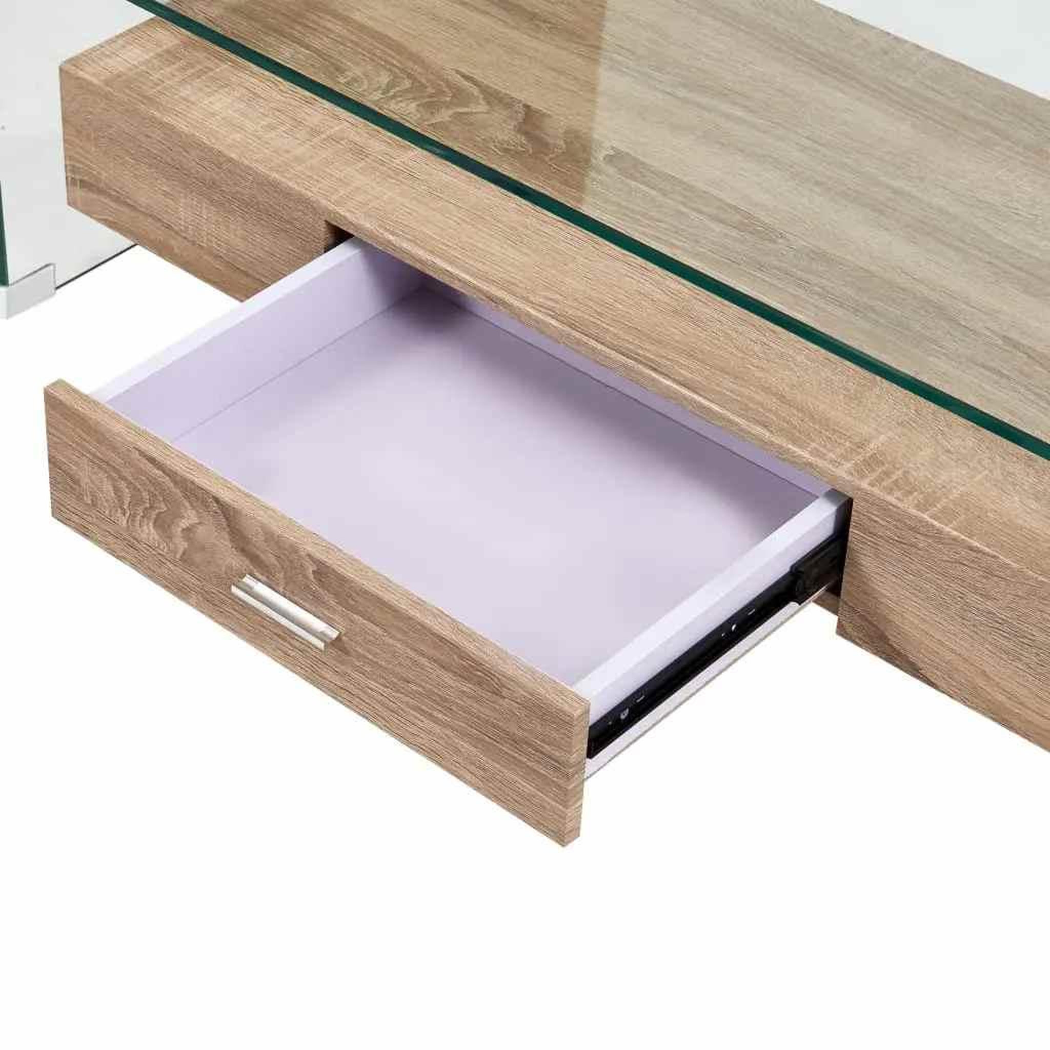 Voir la diapositive 4 : VIDAXL Table basse clair 98x45x31 cm verre trempe