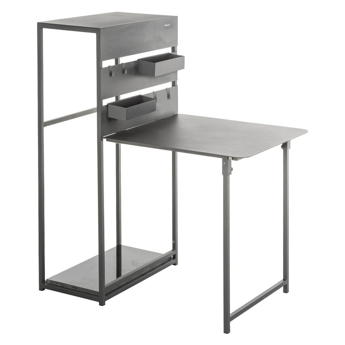 HESPERIDE Table de balcon repliable Fira - 3 Personnes - Gris graphite