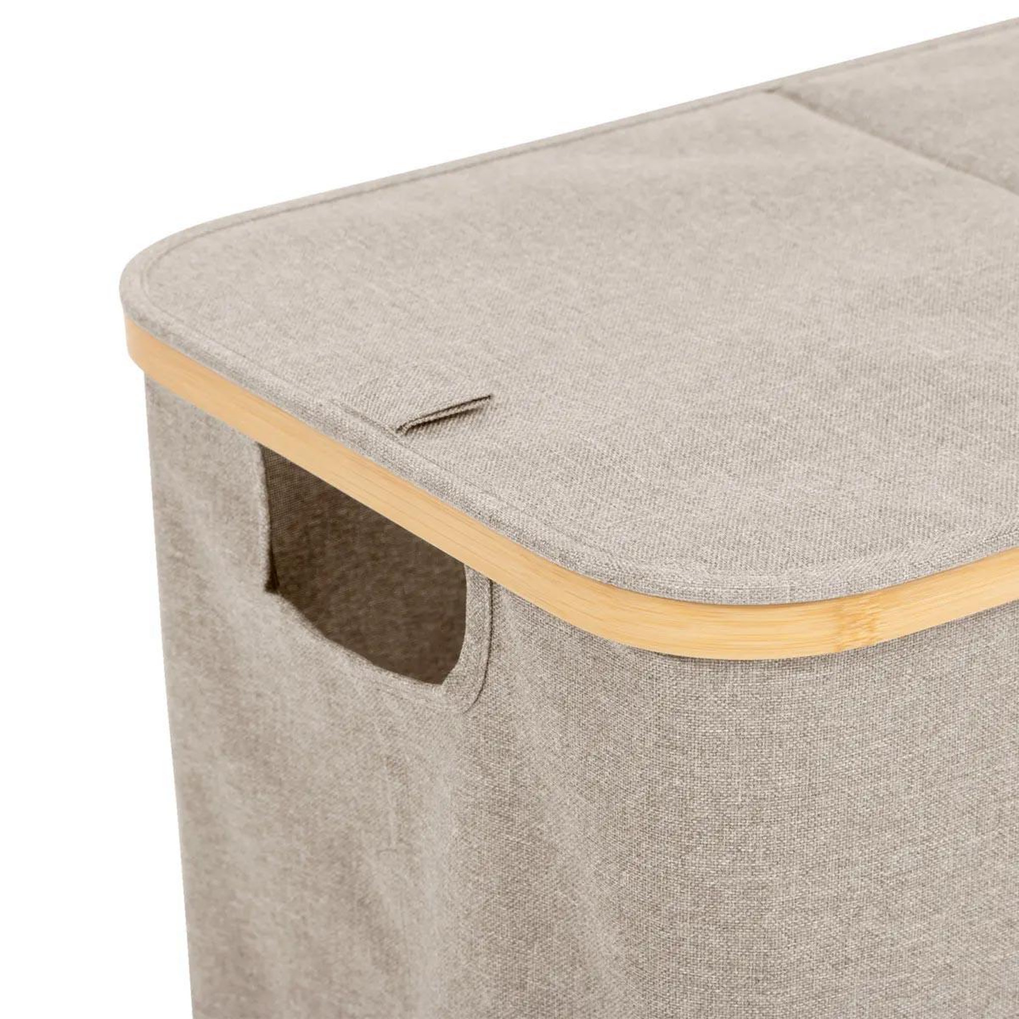 Voir la diapositive 4 : FIVE Panier à linge double  tidy  80l beige