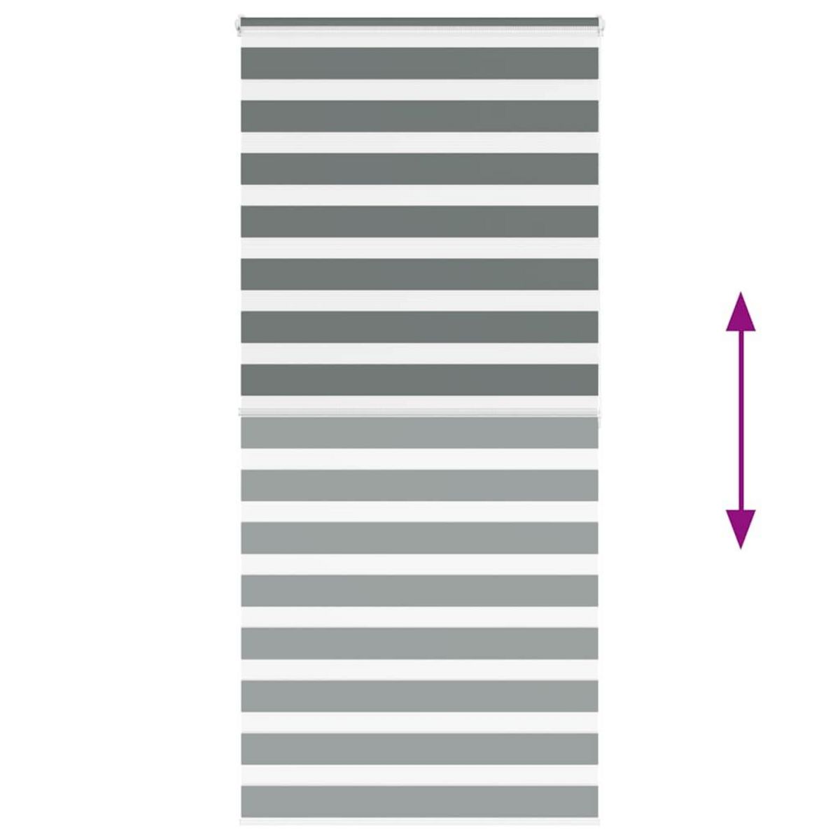 VIDAXL Store zebre gris fonce largeur du tissu 100,9 cm polyester