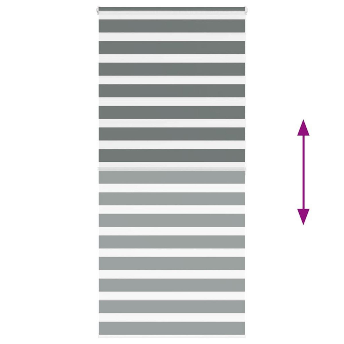 VIDAXL Store zebre gris fonce largeur du tissu 100,9 cm polyester