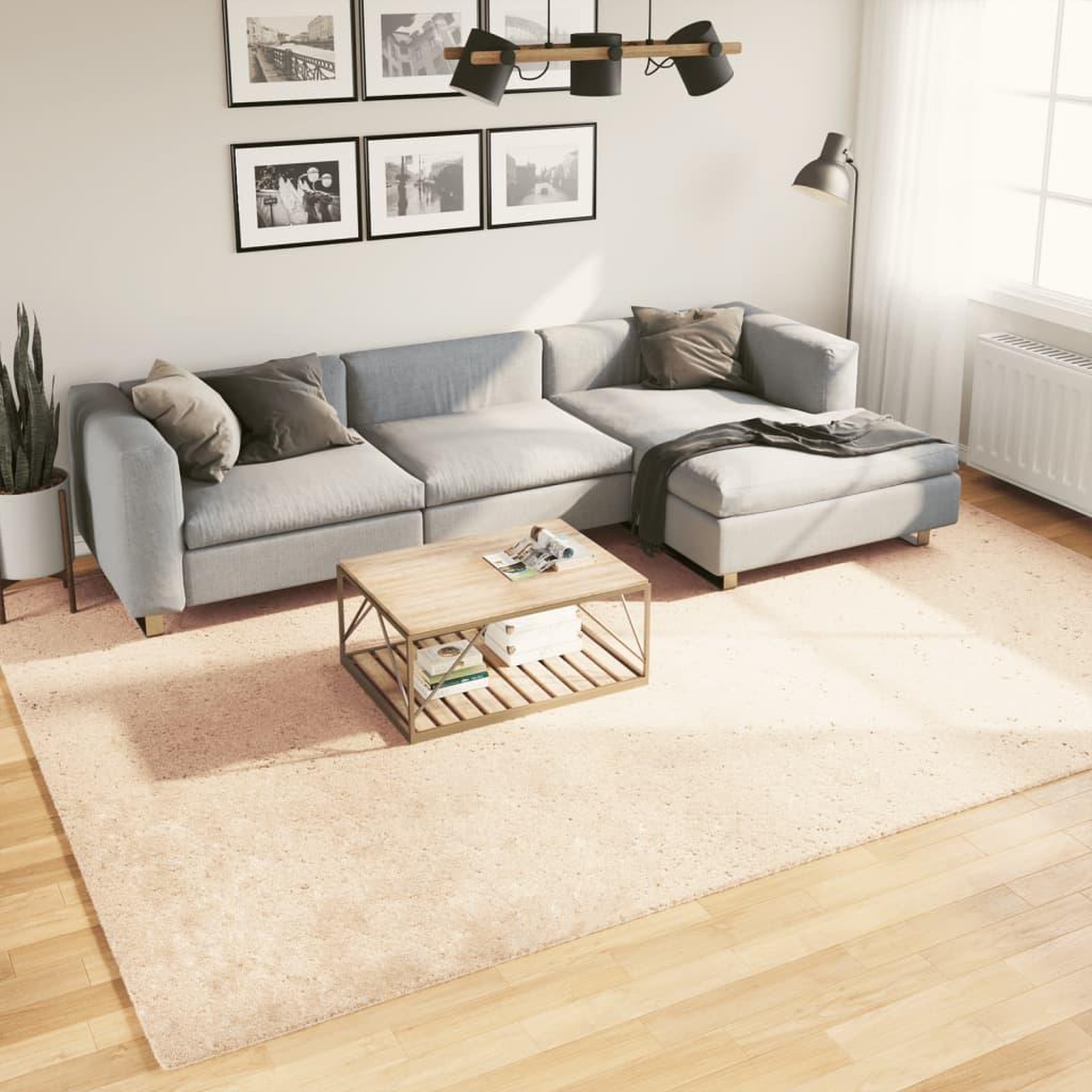 VIDAXL Tapis HUARTE a poils courts doux et lavable beige 240x340 cm