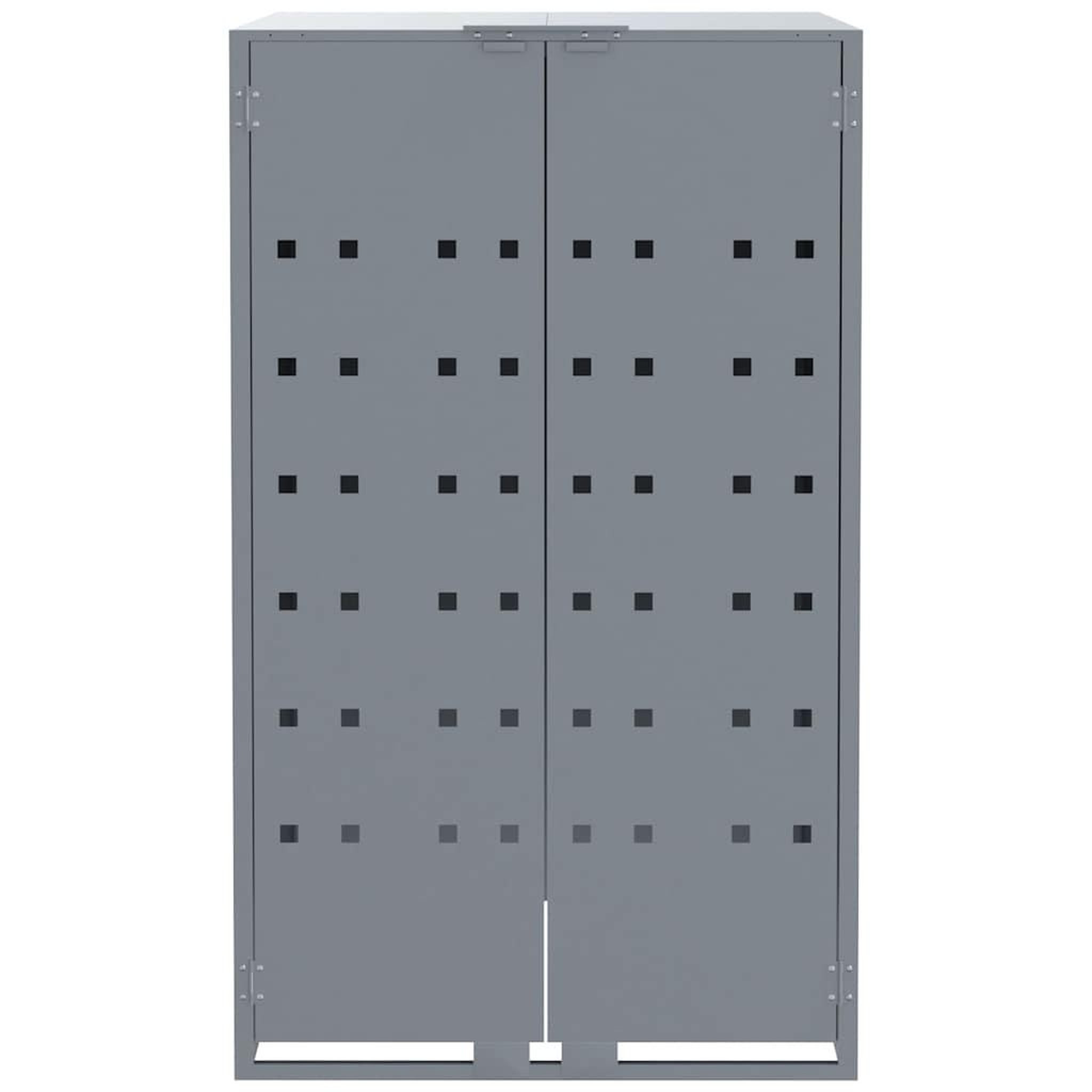 Voir la diapositive 4 : VIDAXL Rangement a roulettes pour poubelles pour bac unique gris acier
