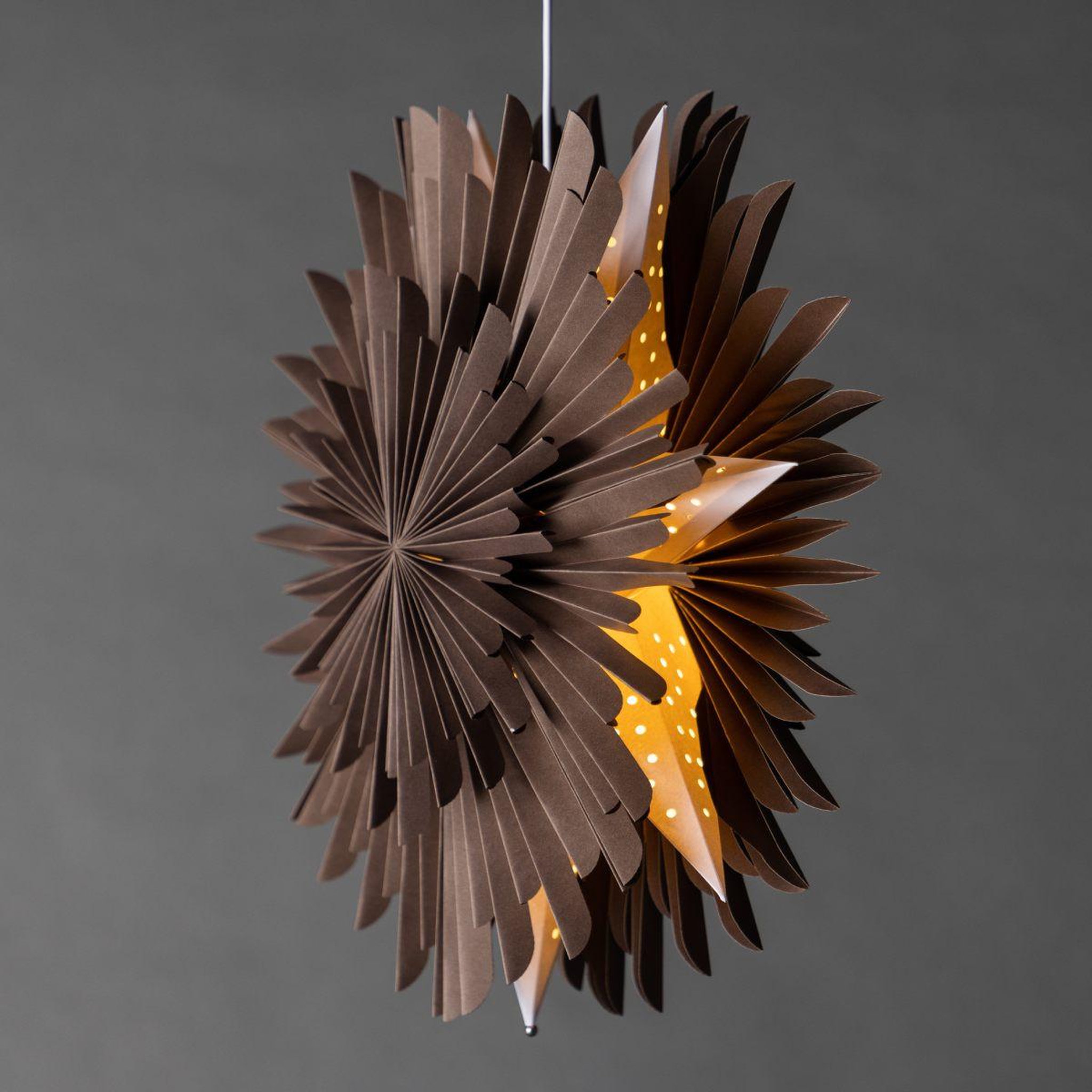 Voir la diapositive 6 : Paris Prix Lampe Suspension Design  Selen  46cm Marron