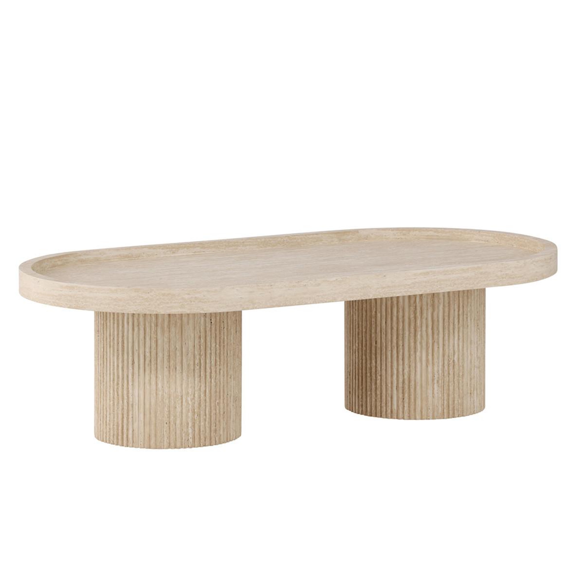 Paris Prix Table basse effet travertin  krille  120cm beige