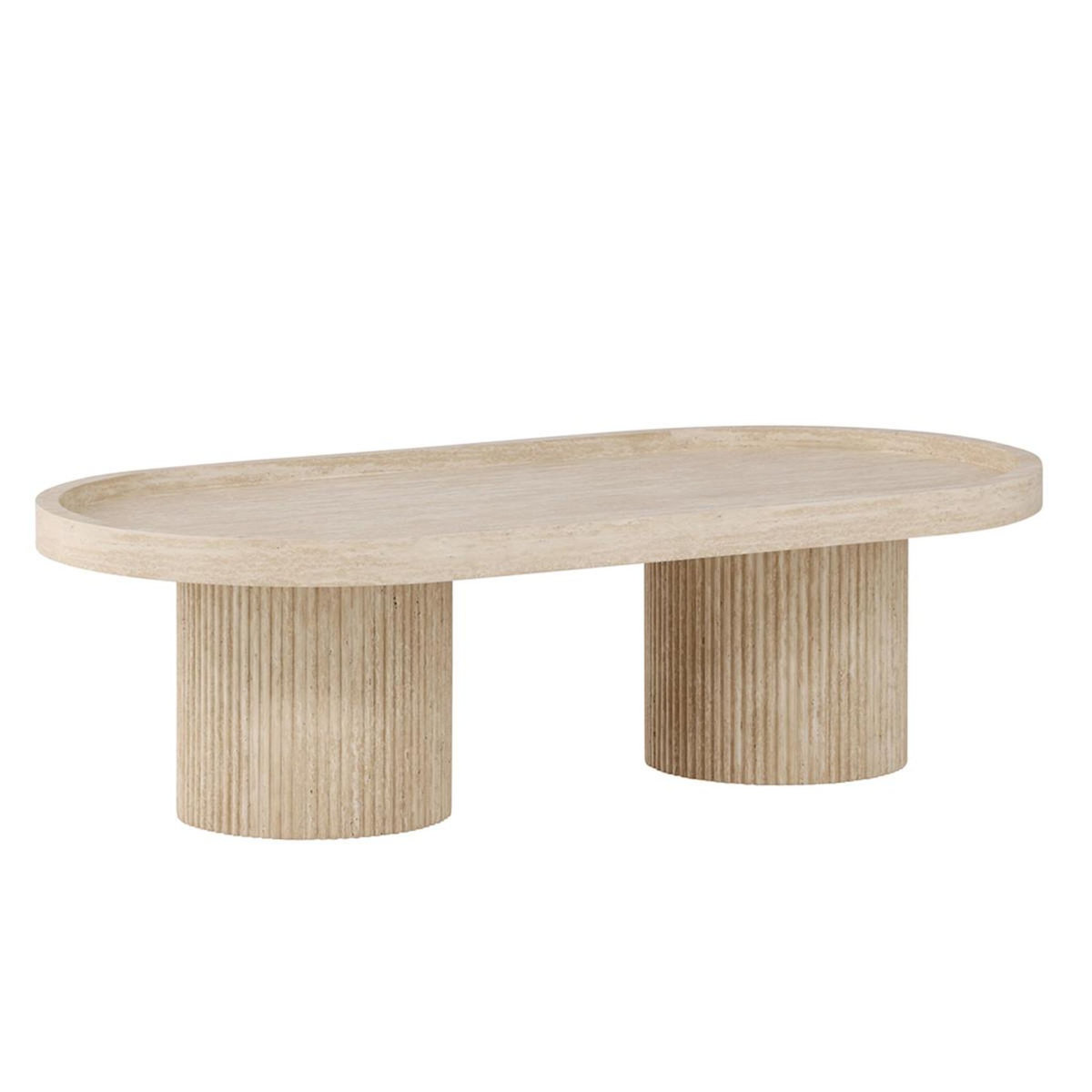 Paris Prix Table Basse Effet Travertin  Krille  120cm Beige