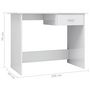 Voir la diapositive 6 : VIDAXL Bureau Blanc brillant 100x50x76 cm Bois d'ingenierie