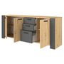 Voir la diapositive 3 : Enfilade 3 portes 3 tiroirs L220cm TRAVEL