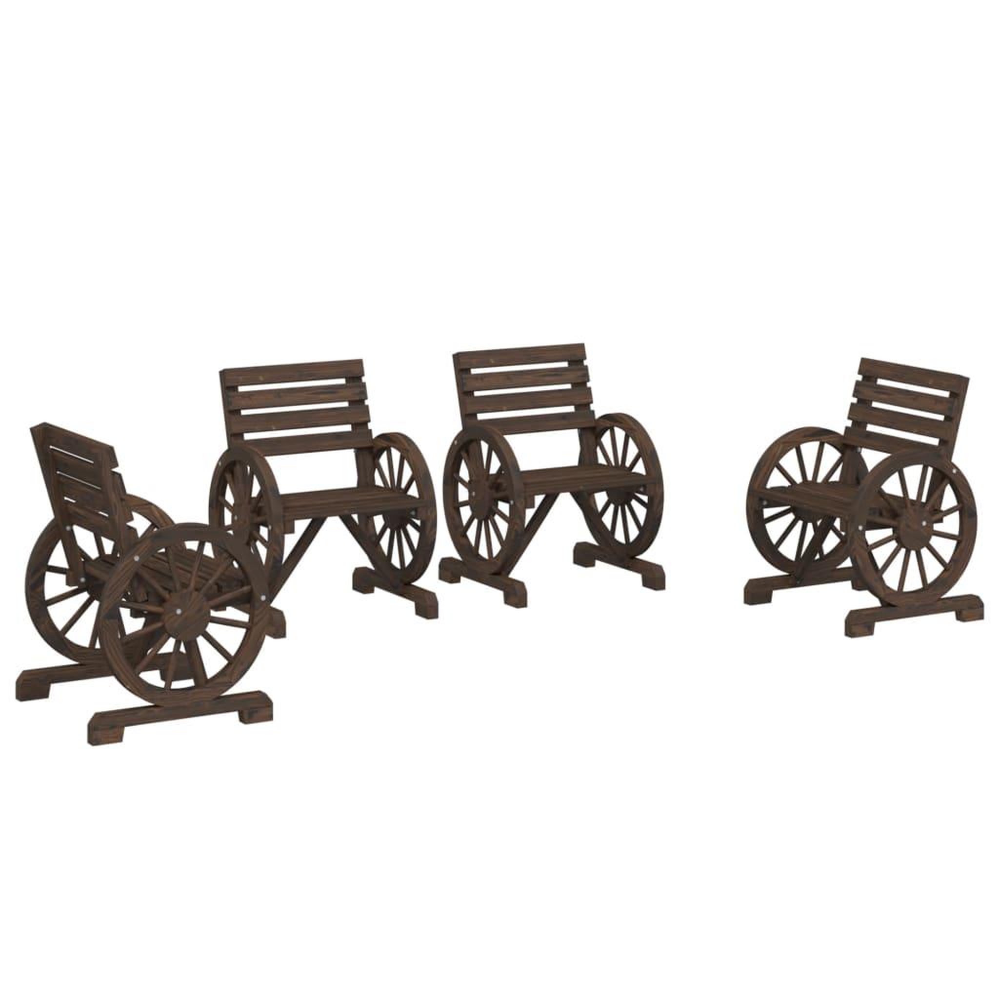 Voir la diapositive 2 : VIDAXL Chaises de jardin lot de 4 Bois de sapin massif